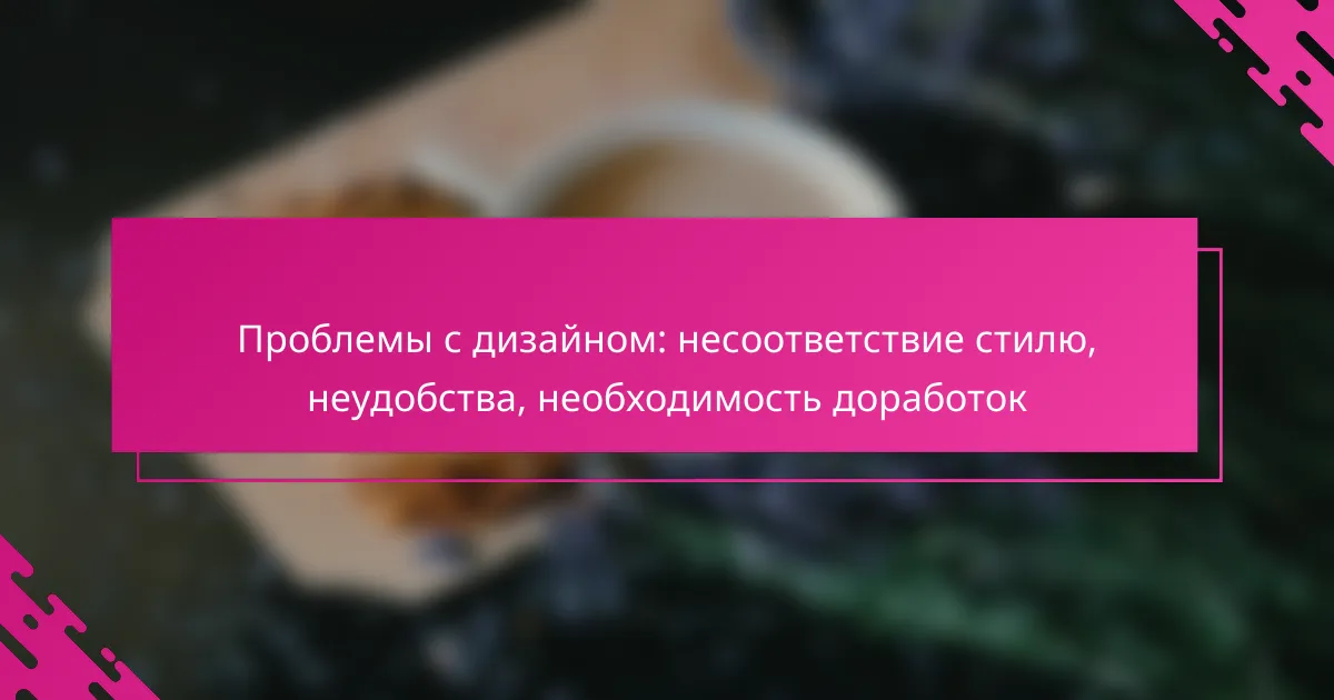 Проблемы с дизайном: несоответствие стилю, неудобства, необходимость доработок