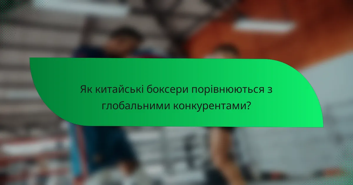 Як китайські боксери порівнюються з глобальними конкурентами?