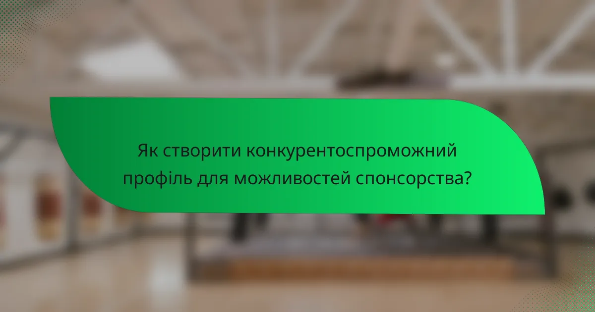 Як створити конкурентоспроможний профіль для можливостей спонсорства?