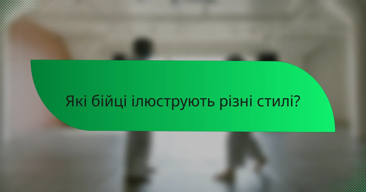 Які бійці ілюструють різні стилі?