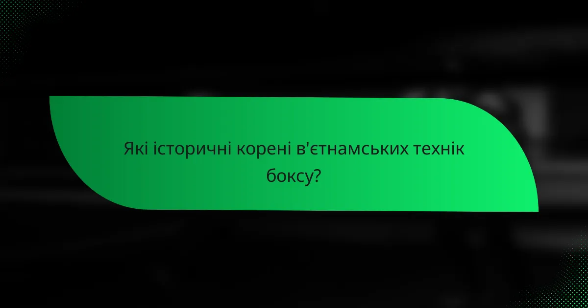 Які історичні корені в'єтнамських технік боксу?
