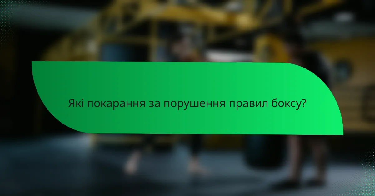 Які покарання за порушення правил боксу?