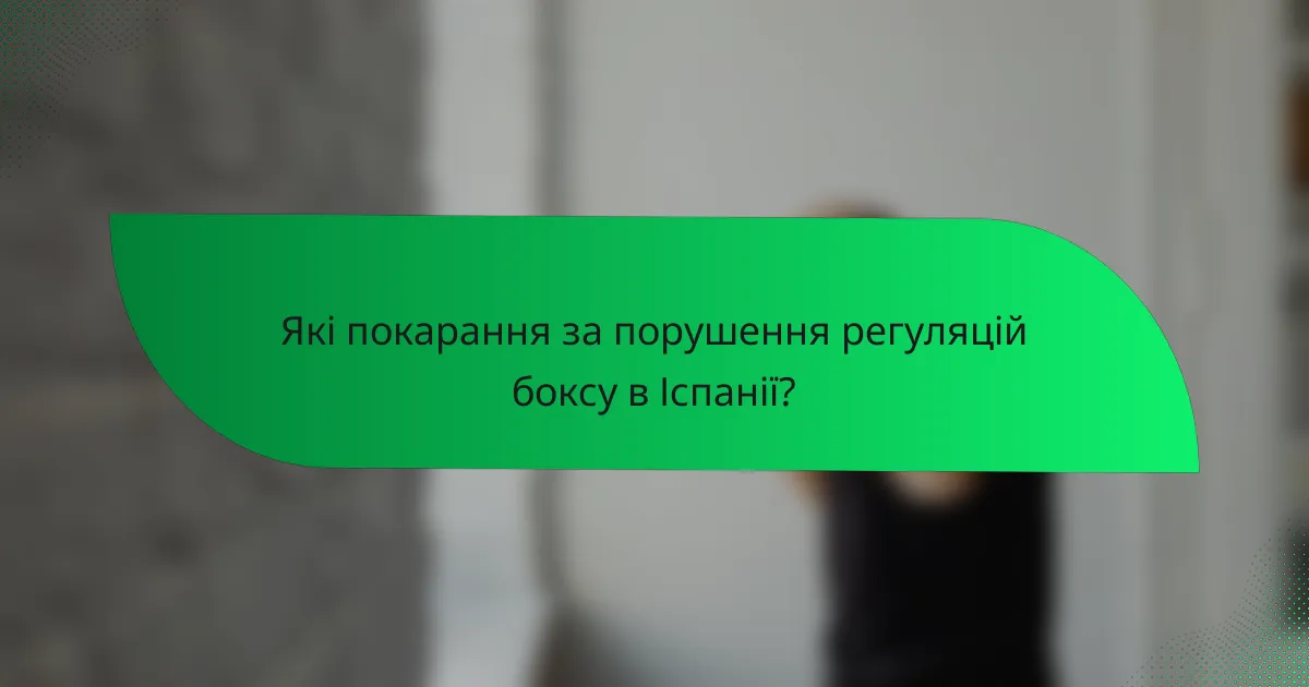 Які покарання за порушення регуляцій боксу в Іспанії?