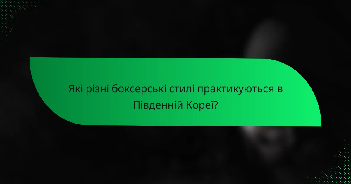 Які різні боксерські стилі практикуються в Південній Кореї?