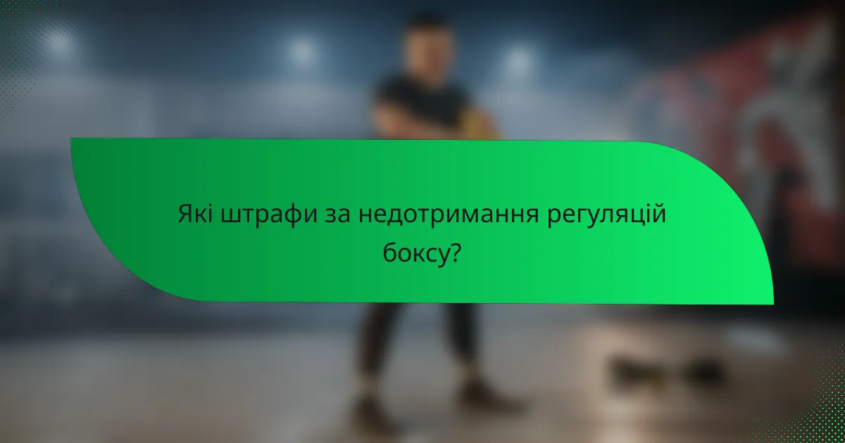 Які штрафи за недотримання регуляцій боксу?