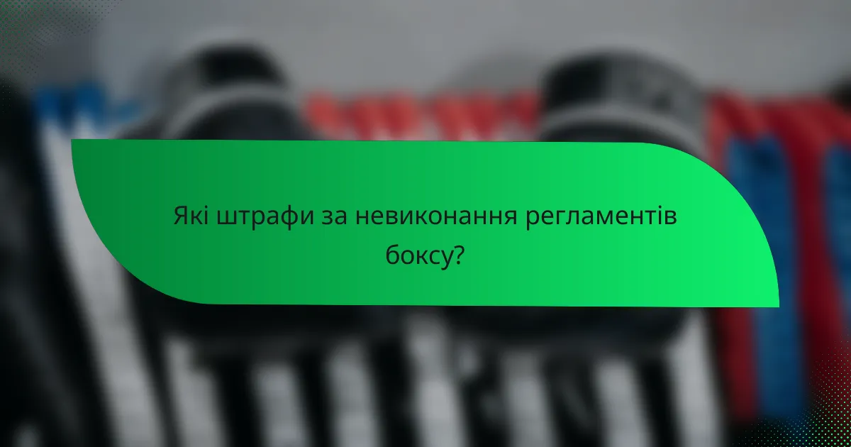 Які штрафи за невиконання регламентів боксу?