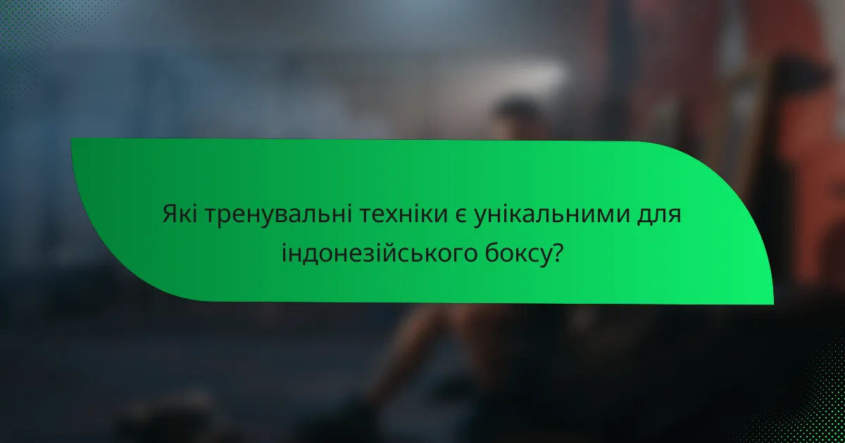 Які тренувальні техніки є унікальними для індонезійського боксу?