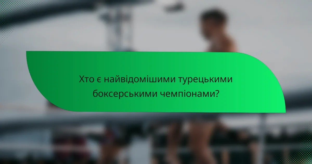 Хто є найвідомішими турецькими боксерськими чемпіонами?